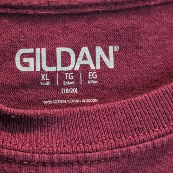 Gildan Youth Maroon Graphic Tee - Picture 3 of 6